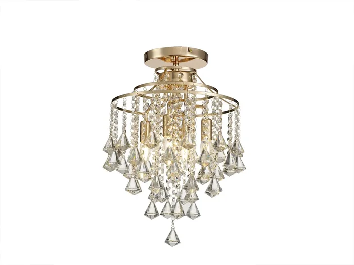 Diyas Inina Ceiling 4 Light E14 French Gold/Crystal • IL32770
