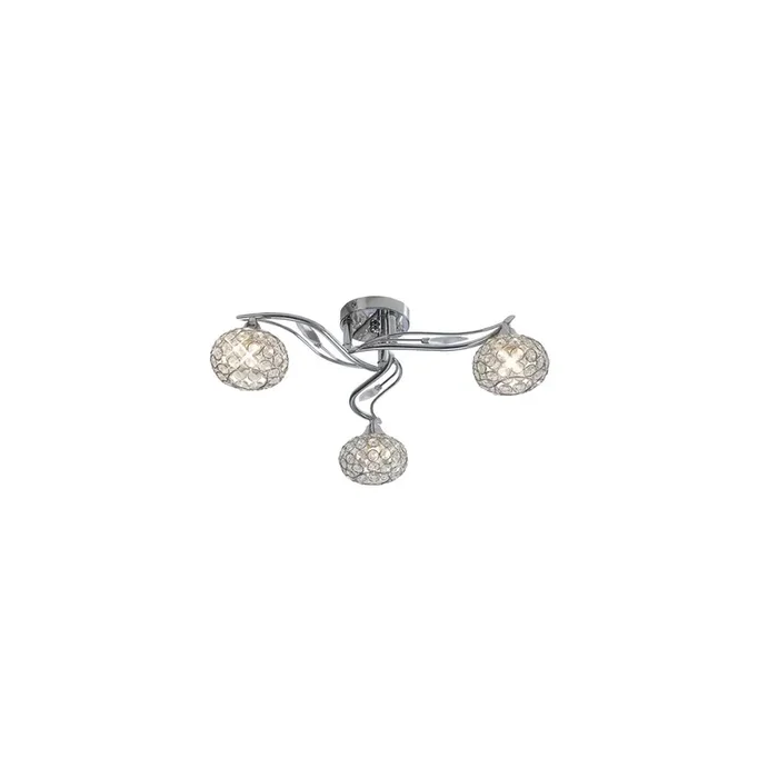 Diyas Leimo Ceiling 3 Light G9 Polished Chrome/Crystal • IL30953