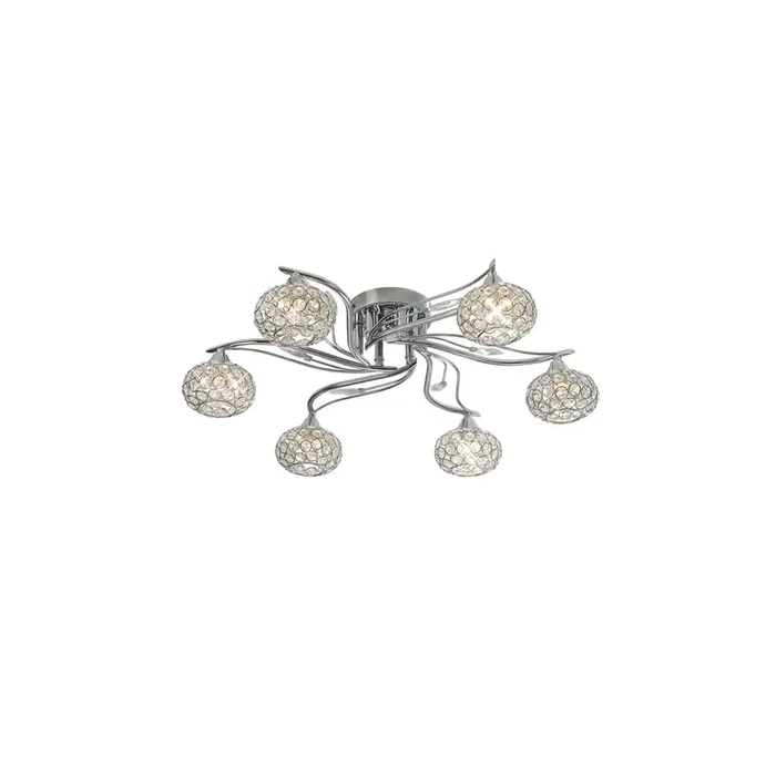 Diyas Leimo Ceiling 6 Light G9 Polished Chrome/Crystal • IL30956