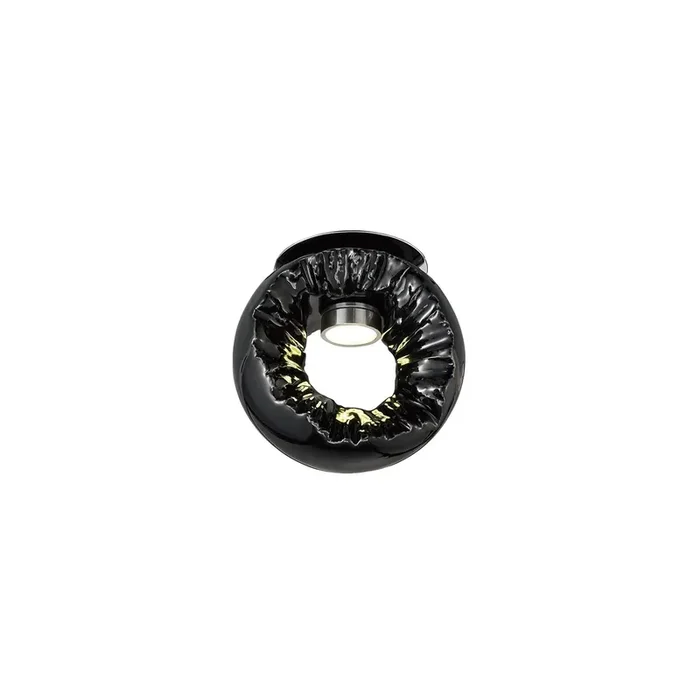 Diyas Salvio Ceramic Ceiling Round Sculpture 1 x 3W LED Chrome/Black, Cut Out 60mm, 3yrs Warranty • IL80062