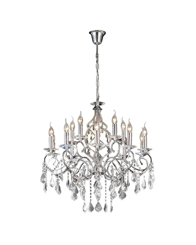 Diyas Torino Pendant 15 Light E14 Polished Chrome/Crystal • IL303110+5