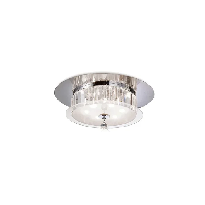 Diyas Tosca Ceiling Round 6 Light G9 Polished Chrome/Glass/Crystal • IL30242