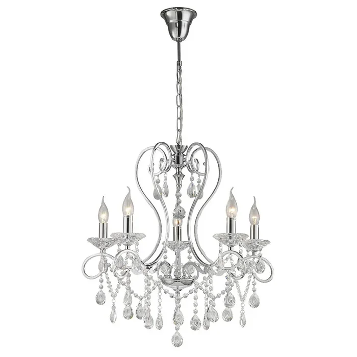Diyas Vela Pendant 5 Light E14 Polished Chrome/Crystal • IL31365