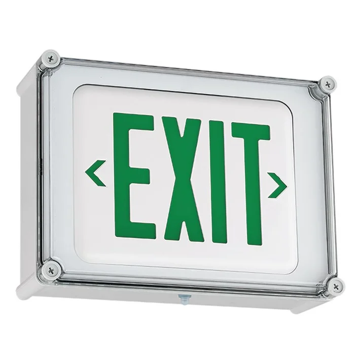 Dual-Lite EVE4XGA Wet Location NEMA 4X Exit Sign, AC Only, White with Green Letters