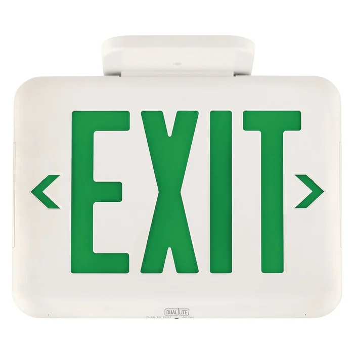 Dual-Lite EVEUGB LED Exit Sign, AC Only, Universal Face, Black with Green Letters