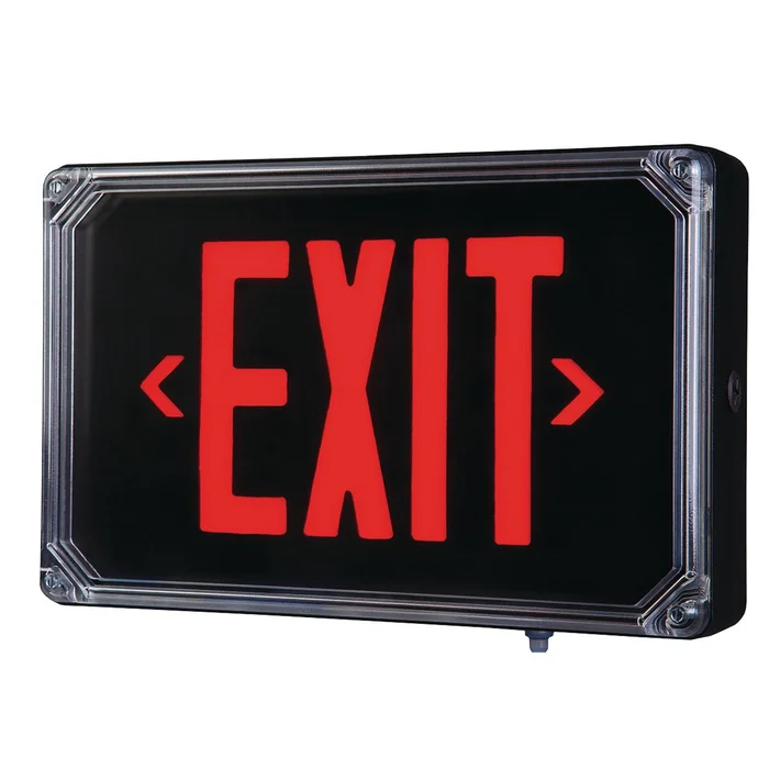 Dual-Lite SEWLDGBE NEMA 4X Cast Aluminum Exit Sign with Emergency Operation, Double Face, Black with Green Letters