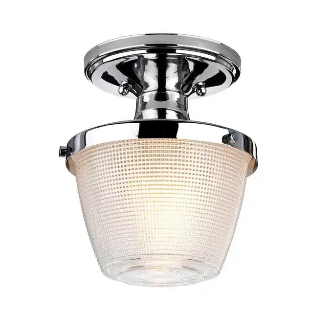 Dublin Polished Chrome IP44 Semi Flush Bathroom Ceiling Light