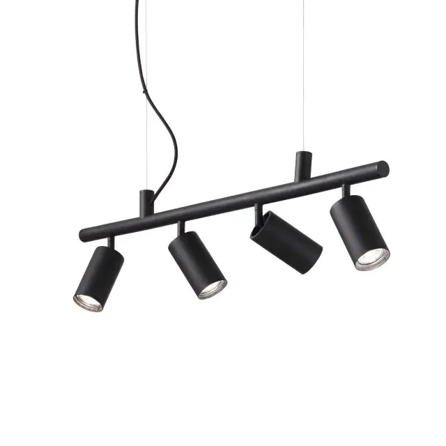 Dynamite SP4 4 Light Black Adjustable Tube Bar Pendant Light