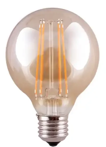 E27 8W LED Filament G125 Large Globe Tinted 2200k Warm White Dimmable