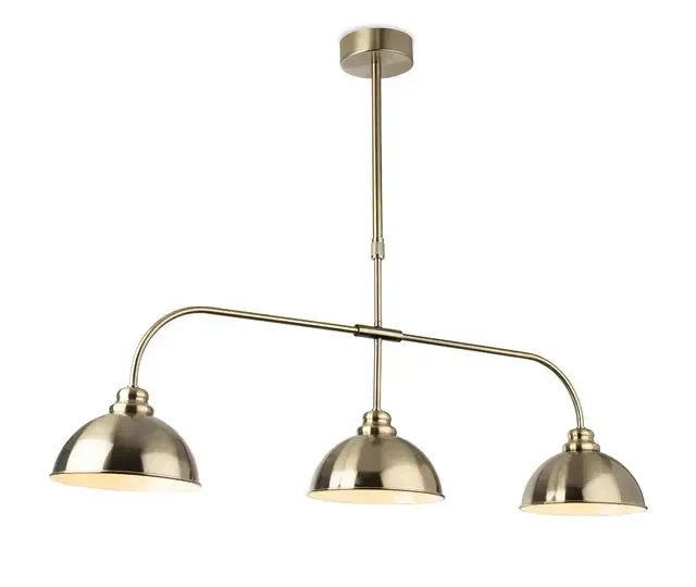 Eagle 3 Light Antique Brass Bar Pendant Light