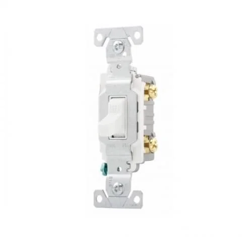 Eaton CS220W 20 Amp Toggle Switch, 2-Pole, Commercial, White