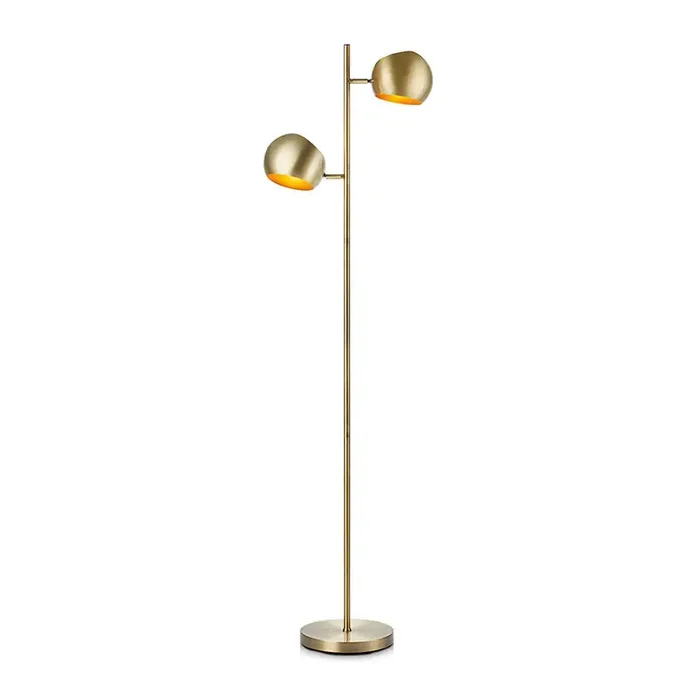 Edgar 2 Light Floor Lamp – Antique Brass – Online Lighting