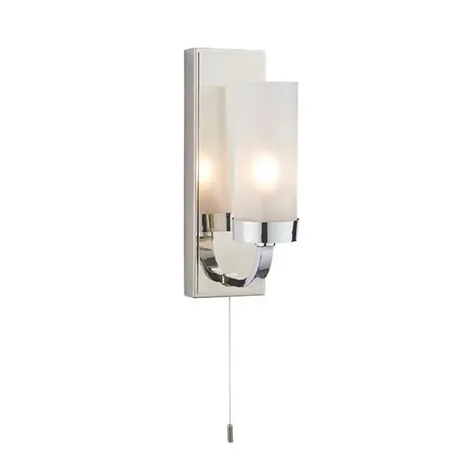 Edrea Polished Chrome with Frosted Glass IP44 Bathroom Wall Light