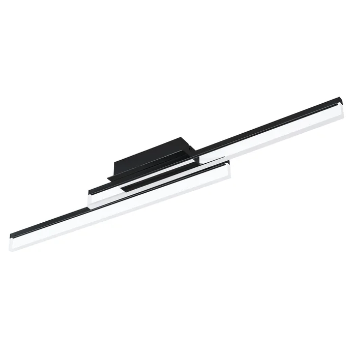 EGLO 204055A Palmital 1 1×22.3W LED Ceiling Light w/ Matte Black Finish and Satin Acrylic Shade