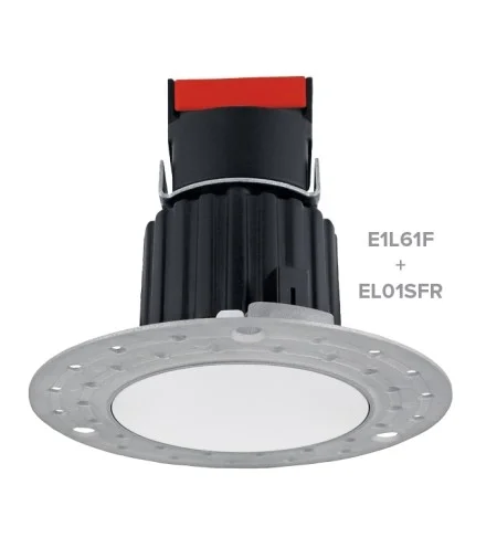 ELCO E1L61F30B – 1″ Trimless Round Recessed Oak Downlight – 6.1W – 12V AC – 3000K – Dimmable – Flood – Black/Black