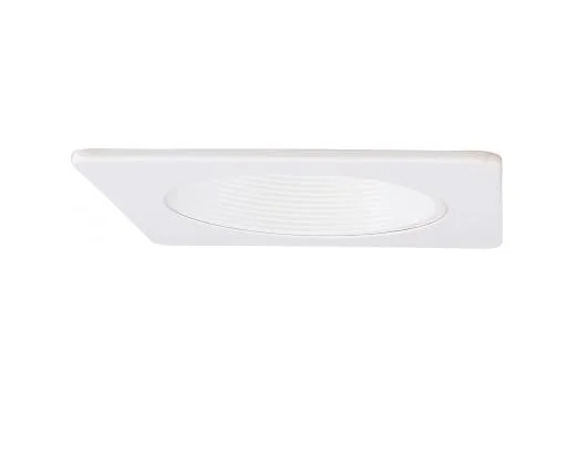 ELCO EL4511W – 4″ Square Baffle Trim – Includes Field Changeable 3-Optic Lens – 14 Deg, 24 Deg, 36 Deg – White/White