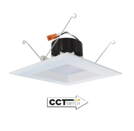 ELCO EL552CT5W – 5″ Square LED Reflector Insert with 5-CCT Switch – 15W – Selectable CCT 27/30/35/40/50K – 120V – White/White