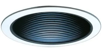 Elco ELM30B 6 Line Voltage PAR30/R30 Trim with Metal Step Baffle – Black