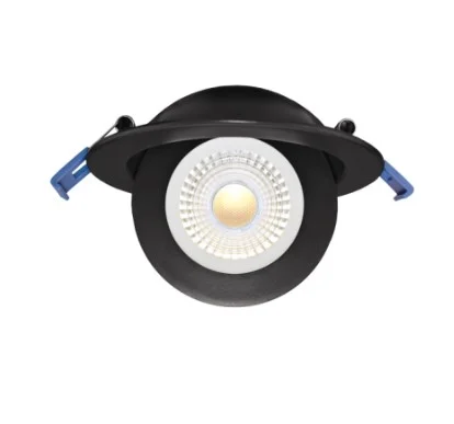 ELCO ERT416CT5B – 4″ Floating Adjustable Eyeball Downlight – LED – 9W – 5-CCT Switch – Black