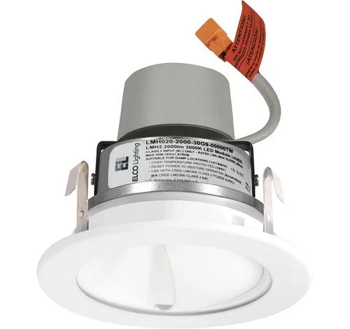 ELCO Lighting E411R0827W LED 4 inch Recessed Lighting Module & Driver with Wall Wash Reflector Trim 2700K 120V – White Finish