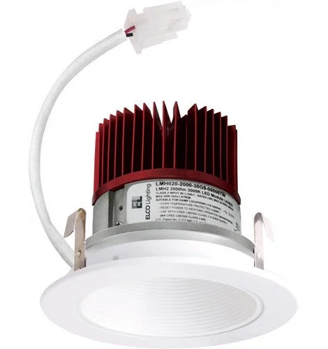 ELCO Lighting E414C1240W2 4 Inch LED Light Engine with Baffle Trim, 1250LM, 4000K, Generation 2 – White Finish
