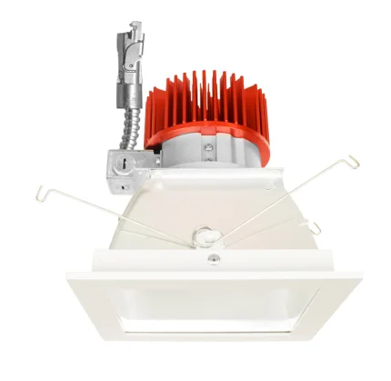 Elco Lighting E440L1230H2 4″ Square Reflector LED Light Engine Trims 12.8W, 3000K, 1250lm – Haze with White Trim Finish