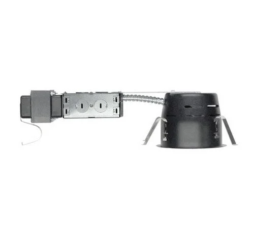 ELCO Lighting EL1499RS 4″ Low Voltage Shallow Remodel Housing Shallow Housing, Magnetic Transformer – Black Finish