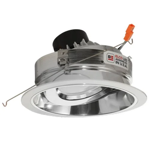 ELCO Lighting EL37730C 15W 6 Inch Round LED Adjustable Phenolic Reflector with PAR30 Gimbal Insert 3000K 1050lm – Chrome Finish