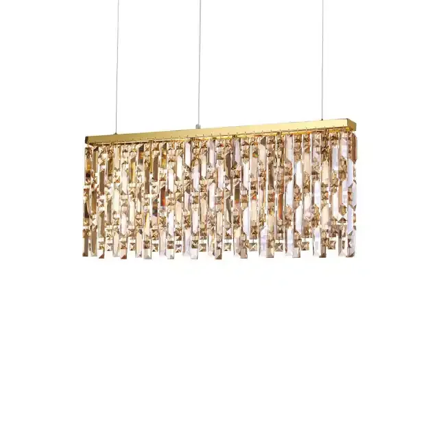 Elisir SP6 6 Light Brass with Amber Crystal Pendant Light