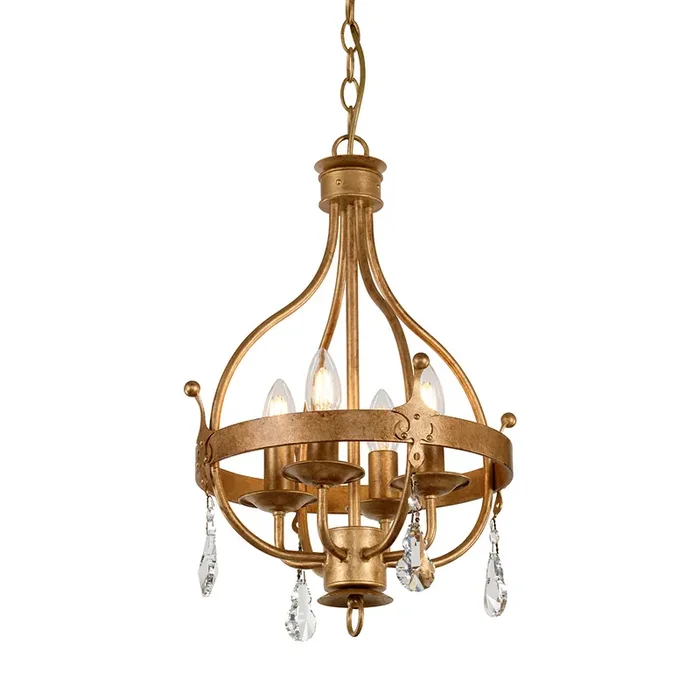Elstead Lighting WINDSOR4 Windsor 4 Light Gold Patina Pendant Ceiling Light