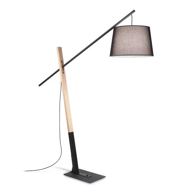 Eminent PT1 Black with Wood Adjustable Floor Lamp