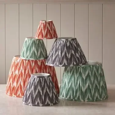 Endon Faux Silk Zigzag Ruffled 16cm Tapered Shade with Candle Clip