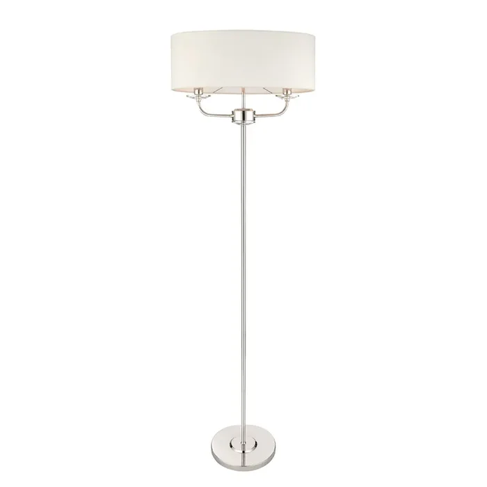 Endon Lighting 60803 Nixon Single 2 Light Floor Lamp Bright Nickel Finish