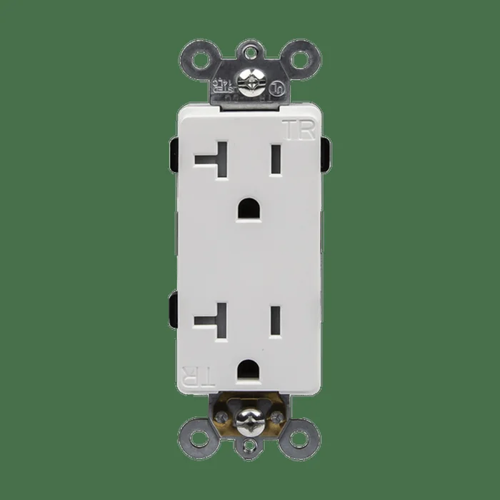 Enerlites 20 Amp Industrial Grade Heavy Duty Decora Duplex Receptacle – White