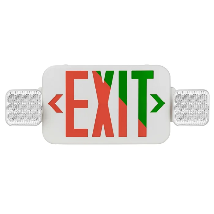 EnVision LED Lighting LED-EM-EXT-RG-WH-CMB-RC Emergency LED Exit Sign with Double LED Bug Eyes, Remote Capable, 120-277V, White with Red/Green Selectable Letters