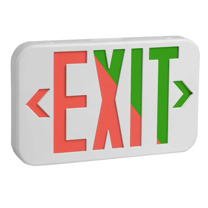 EnVision LED Lighting LED-EM-EXT-RG-WH Emergency LED Exit Sign, 120-277V, White with Red/Green Selectable Letters