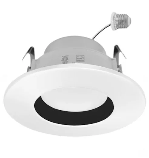 EnVisionLED – LED-ADL-4-10W-50K-BL/WH-SM – 4″ ADL Downlights – 10W – 5000K – 120V – Black Reflector/White Smooth Trim