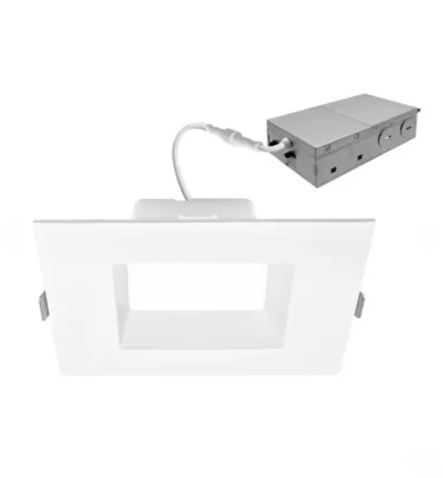 EnVisionLED LED-DL-SQ-EX-4-3P12-5CCT-WH-SM – 4″ Square Retrofit Kit Downlight – 12/10/8W – 5-CCT 27/30/35/40/50K – 120V – White/White