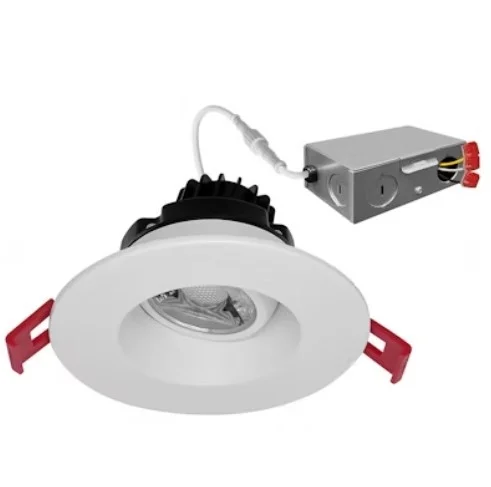 EnVisionLED LED-DLJBX-ADJ-3RG-8W-5CCT-WH-R – 3″ Regressed Gimbal Downlight: SnapTrim-Line – 8W – 5-CCT 27/30/35/40/50K – 120V – White