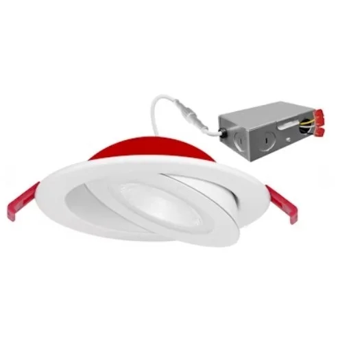 EnVisionLED LED-SL-FLT-4R-9W-5CCT-FR-WH – 4″ SnapTrim Floating Adjustable J-Box Fire Rated – 9W – 5-CCT 27/30/35/40/50K – 120V – White