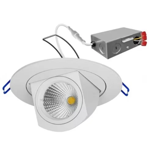 EnVisionLED LED-SL-SCP-4R-12W-5CCT-WH – 4″ SnapTrim Scoop Downlight J-Box – 12W – 5-CCT 27/30/35/40/50K – 120V – Adjustable – White
