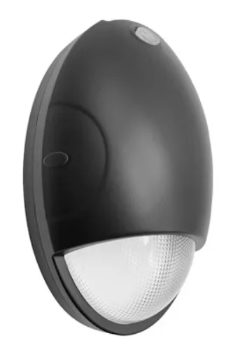 EnVisionLED LED-WPE-15W-TRI-PC-BL-EMB – EGG-Line: LED Wall Pack – 15W – 3-CCT 30/40/50K – 120-277V – Emergency Backup – Black