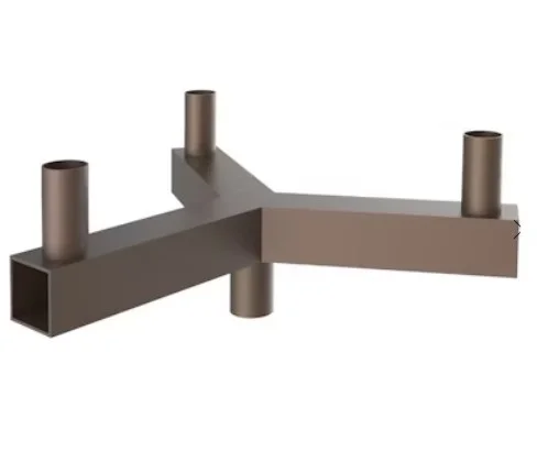 EnVisionLED TN-BH-SQ-180-3Y – Tenon Mounts For Pole – Square Bullhorn 3-Head Y-Adapter – Bronze