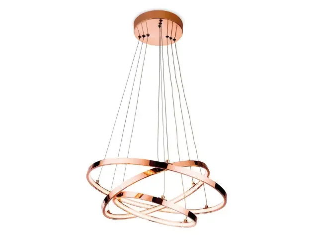 Esprit 3 Light Copper LED Ringed Pendant Light