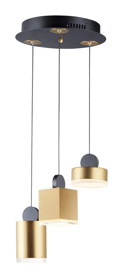 ET2 E20863-75BKGLD Nob LED Pendant, Black / Gold