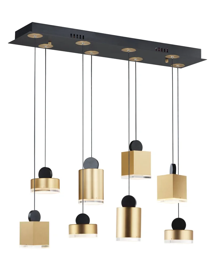 ET2 E20867-75BKGLD Nob LED Pendant, Black / Gold