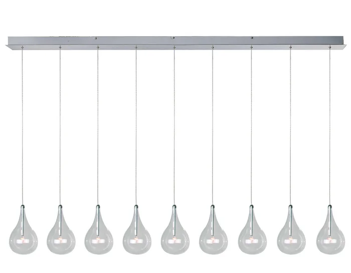 ET2 E23119-18 Larmes Nine Light Pendant, Polished Chrome