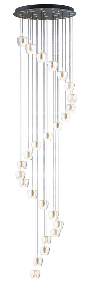 ET2 E24169-18BKGLD Newton LED Pendant, Black / Gold