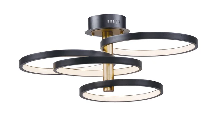 ET2 E24324-BKGLD Hoopla LED Pendant, Black / Gold