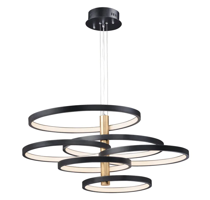 ET2 E24327-BKGLD Hoopla LED Pendant, Black / Gold